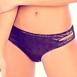 Express Metallic Bikini Bottom with keyhole sides - Metallic Brown - Small